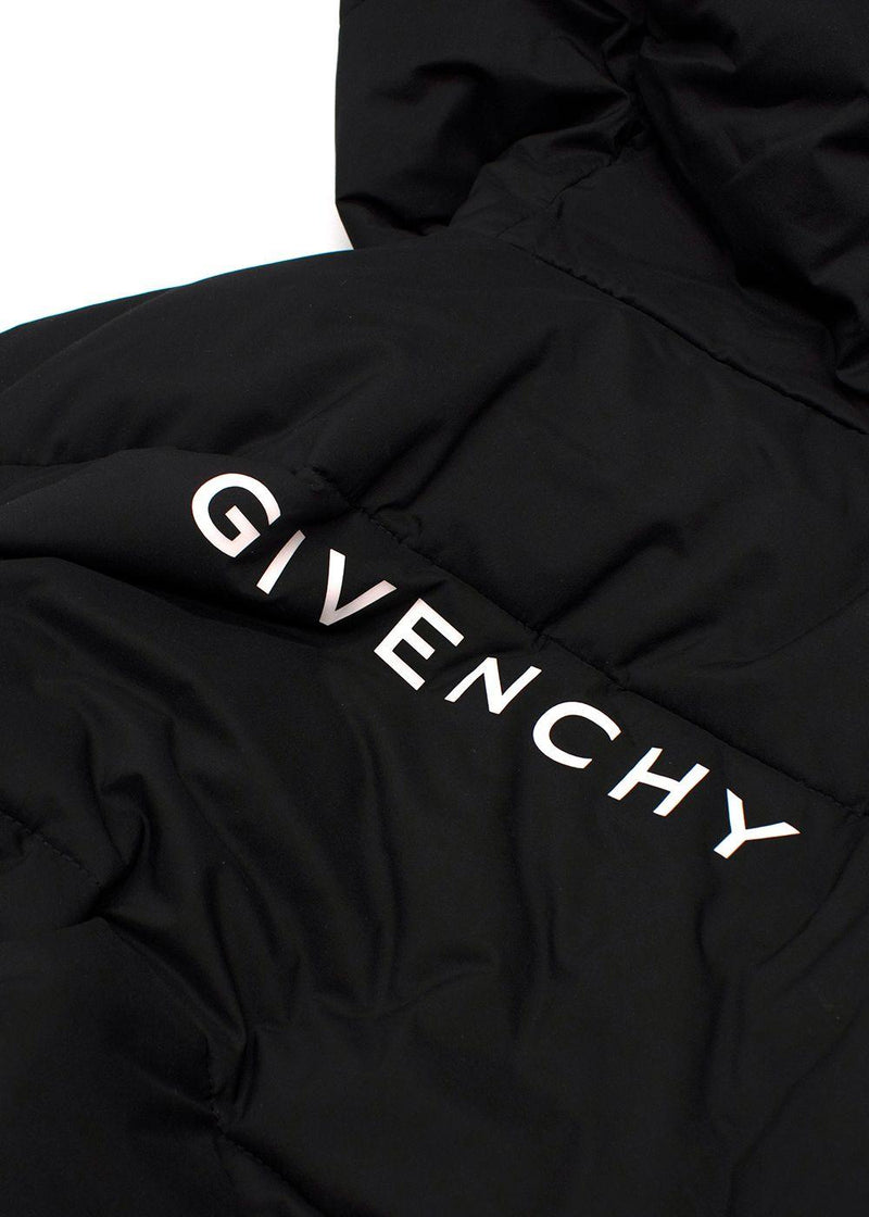 Givenchy Logo Black Sleeveless Hooded Puffer Jacket