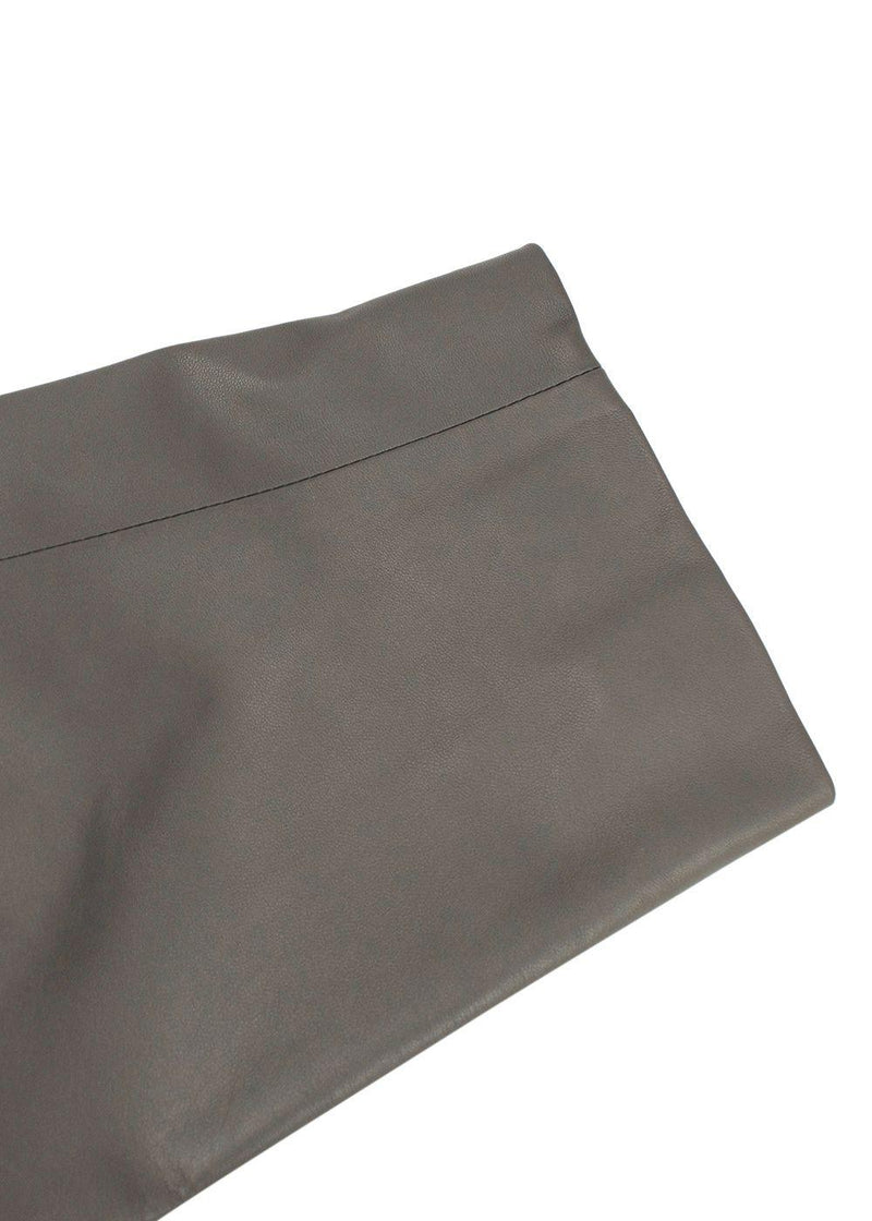 Armani Collezioni Grey Pleated Leather Jacket