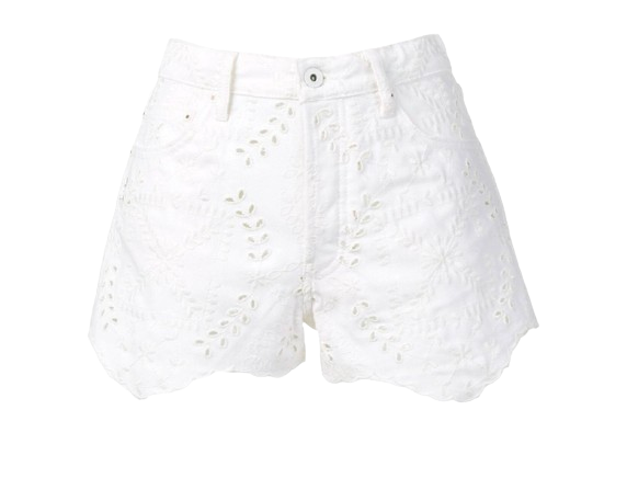 Off-White Broderie Anglaise Denim Shorts