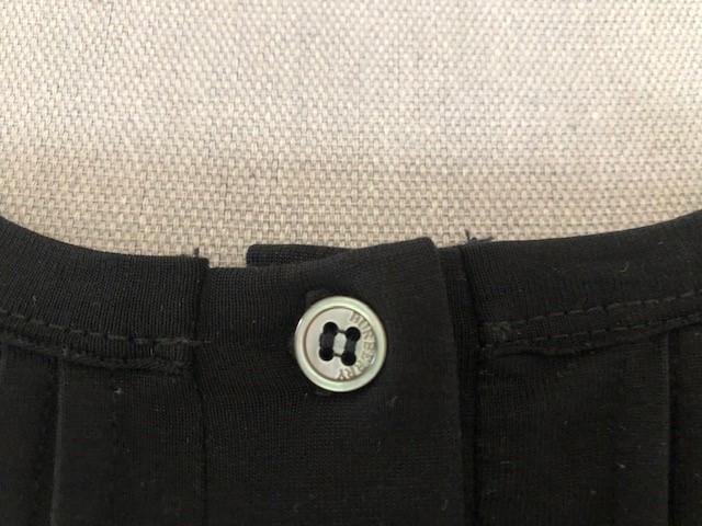 Burberry Black Pintuck Button Detail T-Shirt
