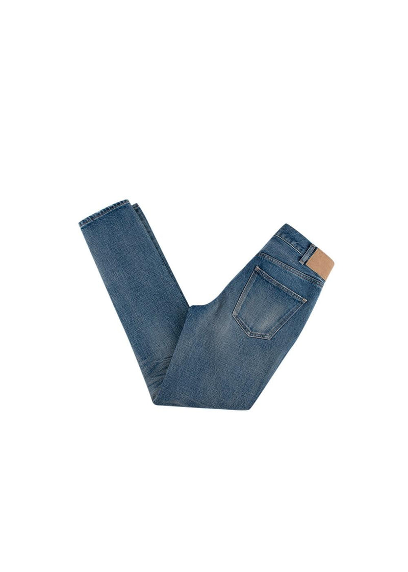 Mid-wash SL-003 skinny leg jeans