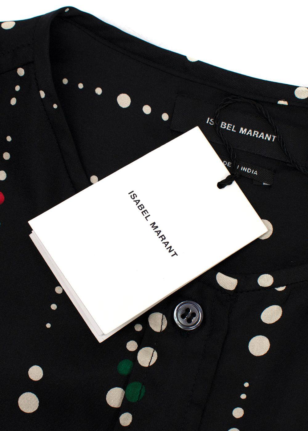 Isabel Marant Gemma Polka Dot Black Silk Blouse