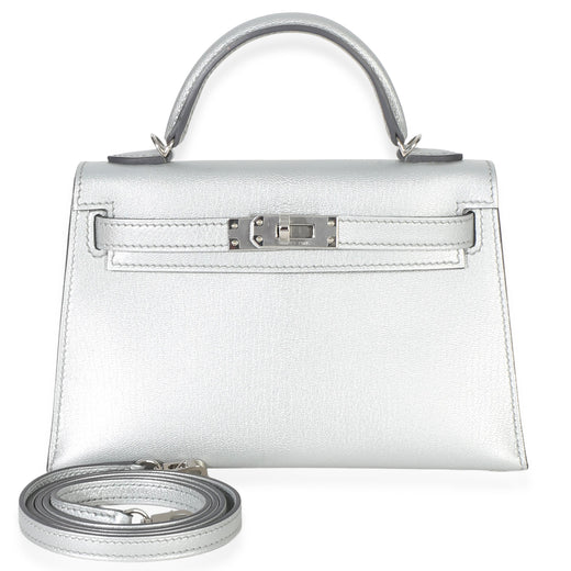 Hermès  Chevre Chamkilight Sellier Mini Kelly II 20 PHW