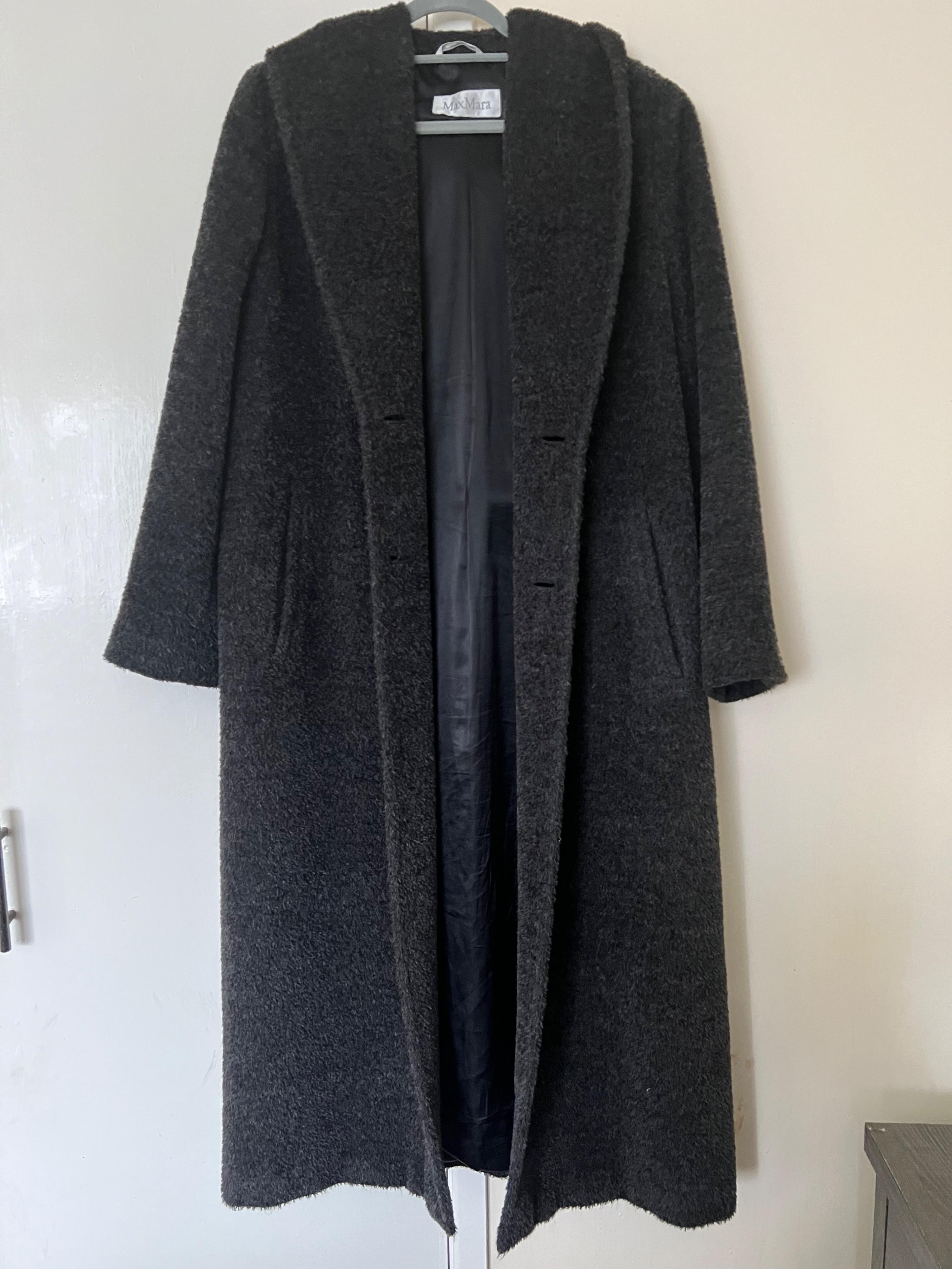 MaxMara Grey Alpaca Wool Coat