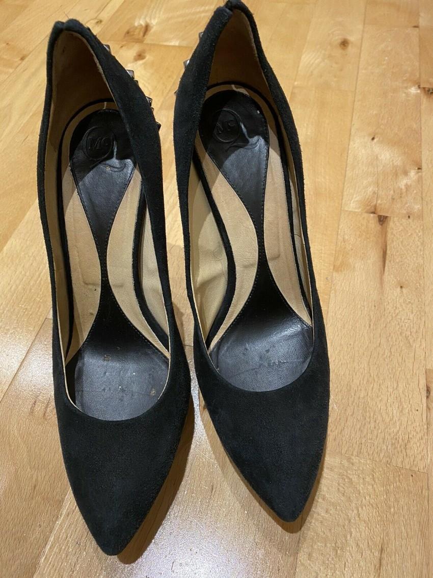 McQ Black Studded Suede Pumps