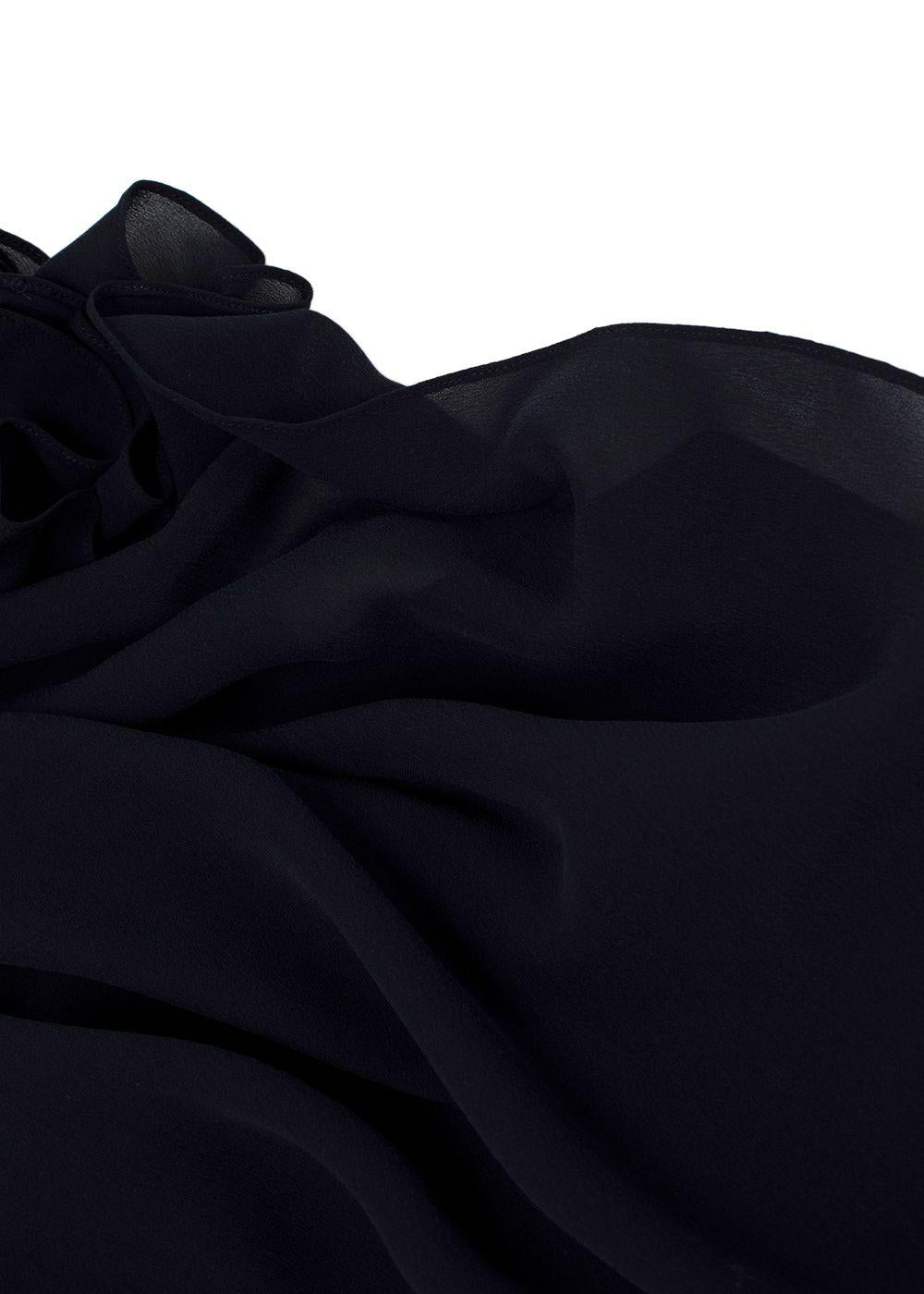 Dior Navy Cotton Blend Embroidered Midi Skirt
