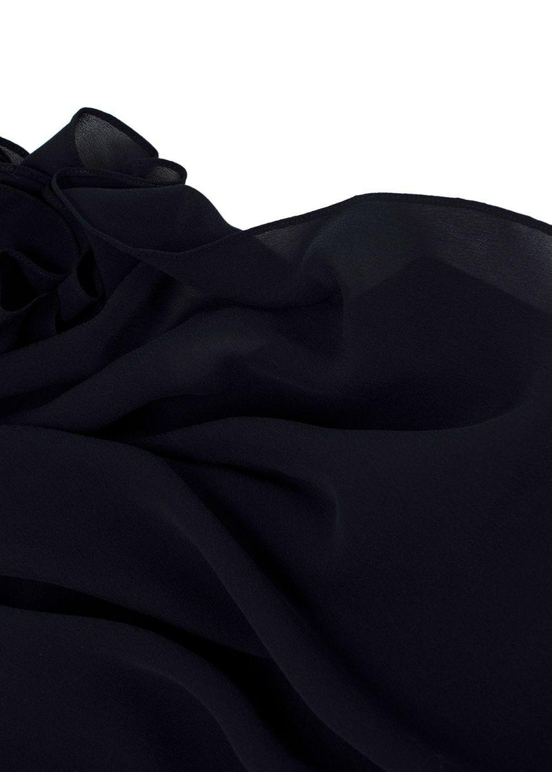 Dior Navy Cotton Blend Embroidered Midi Skirt