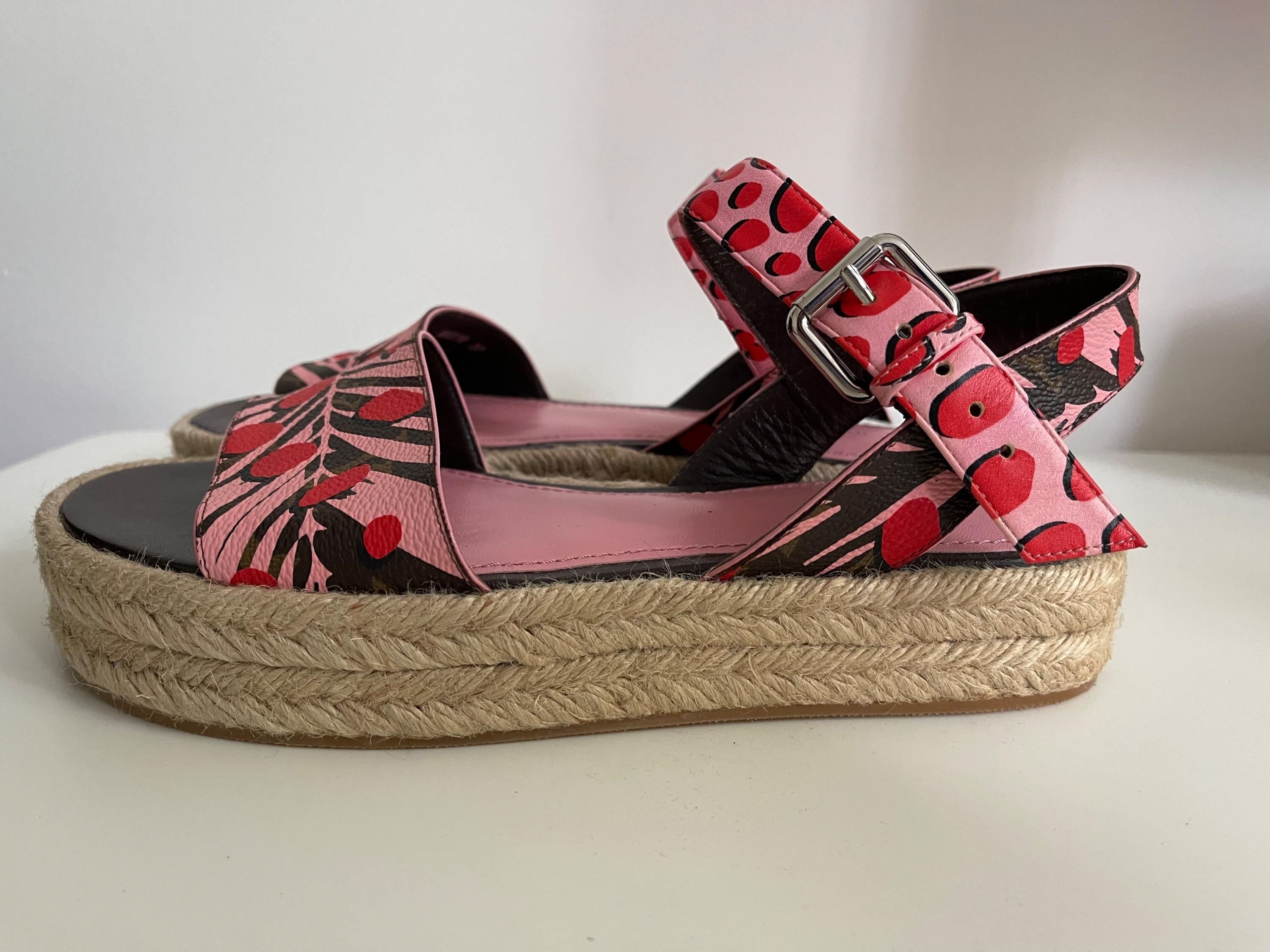 Jungle Dot Printed Espadrille Platform Sandals