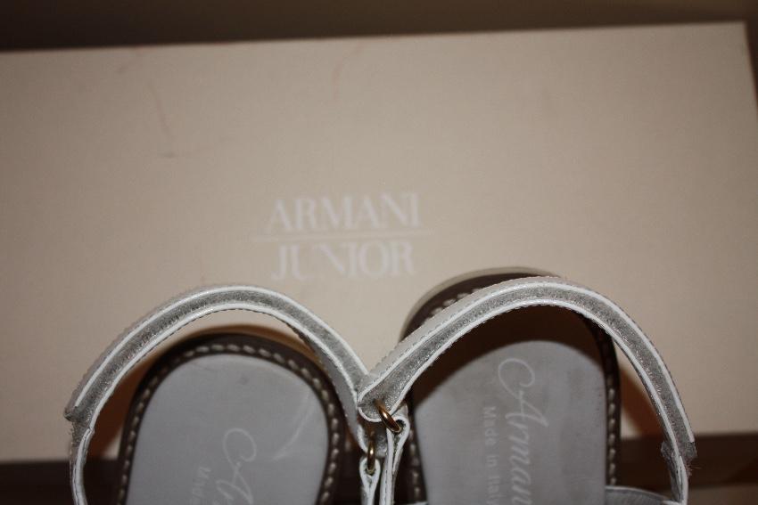 Armani Girl's 38 White Patent Leather Sandals