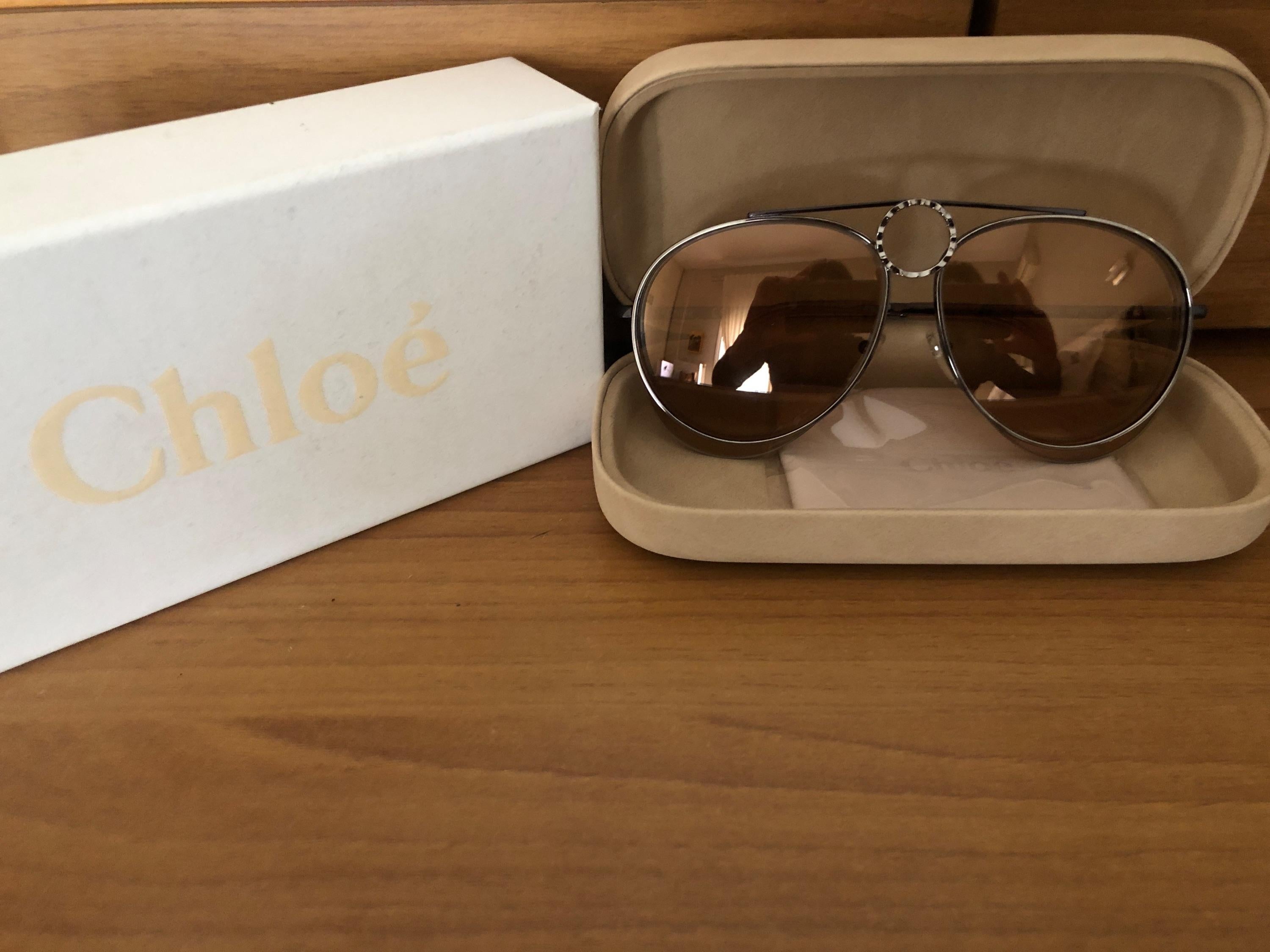 Brown Round Aviator Sunglasses