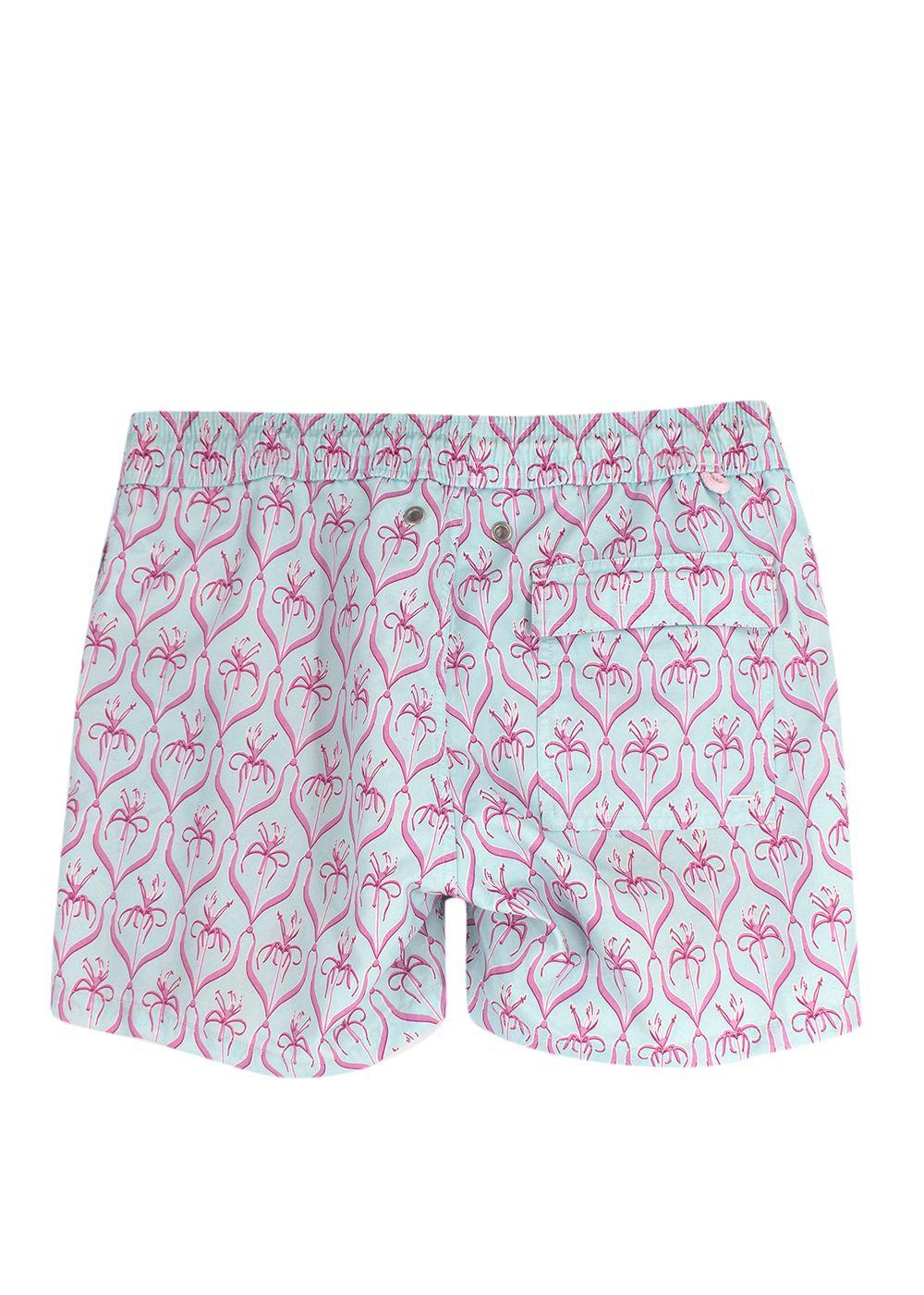 Pink House Mustique Mint and Pink Floral Shorts