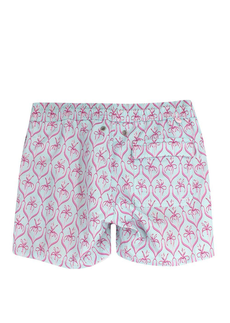 Pink House Mustique Mint and Pink Floral Shorts
