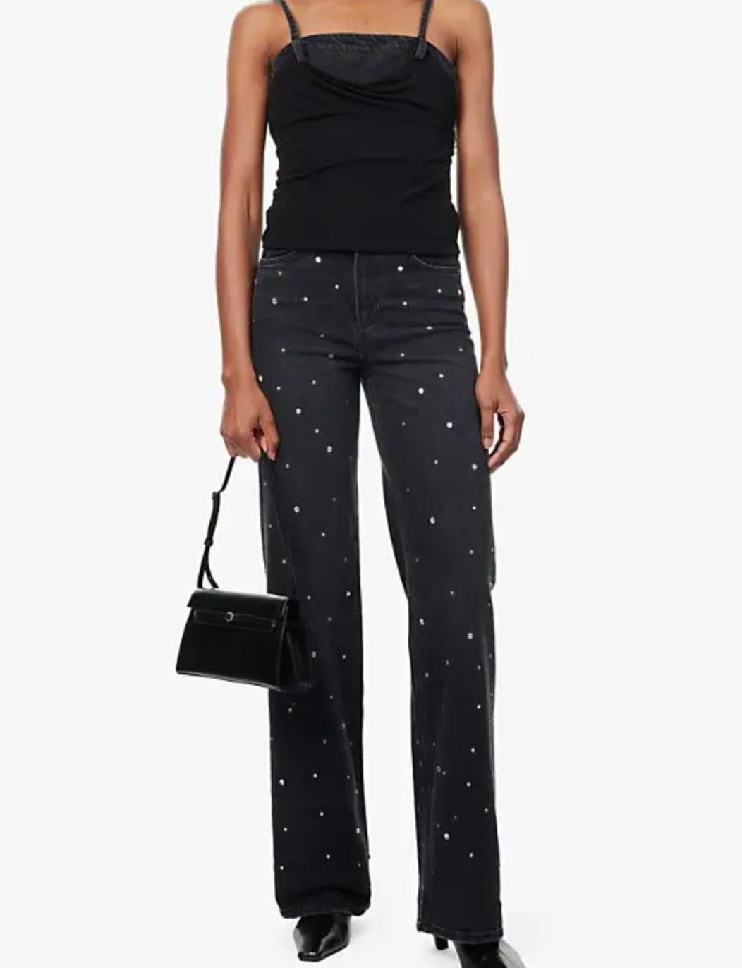 Paige  Sasha Crystal-Embellished Wide-Leg Jeans