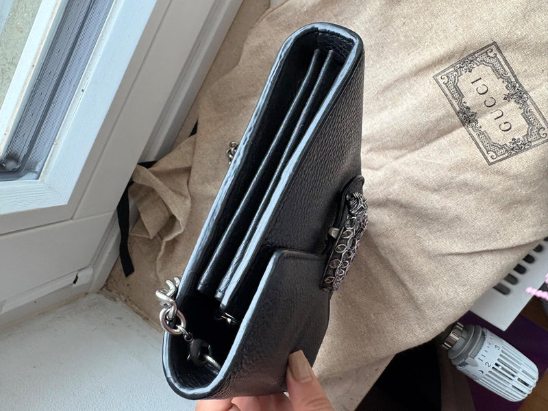 Gucci Black Leather Dionysus Crossbody Bag
