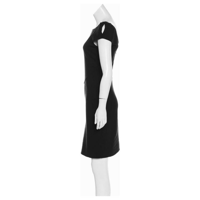 DVF little black boatneck pencil dress