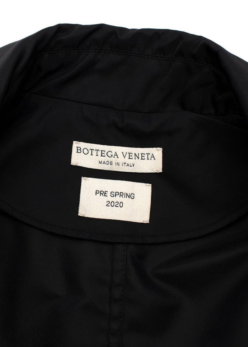 Bottega Veneta Black gabardine short trench coat