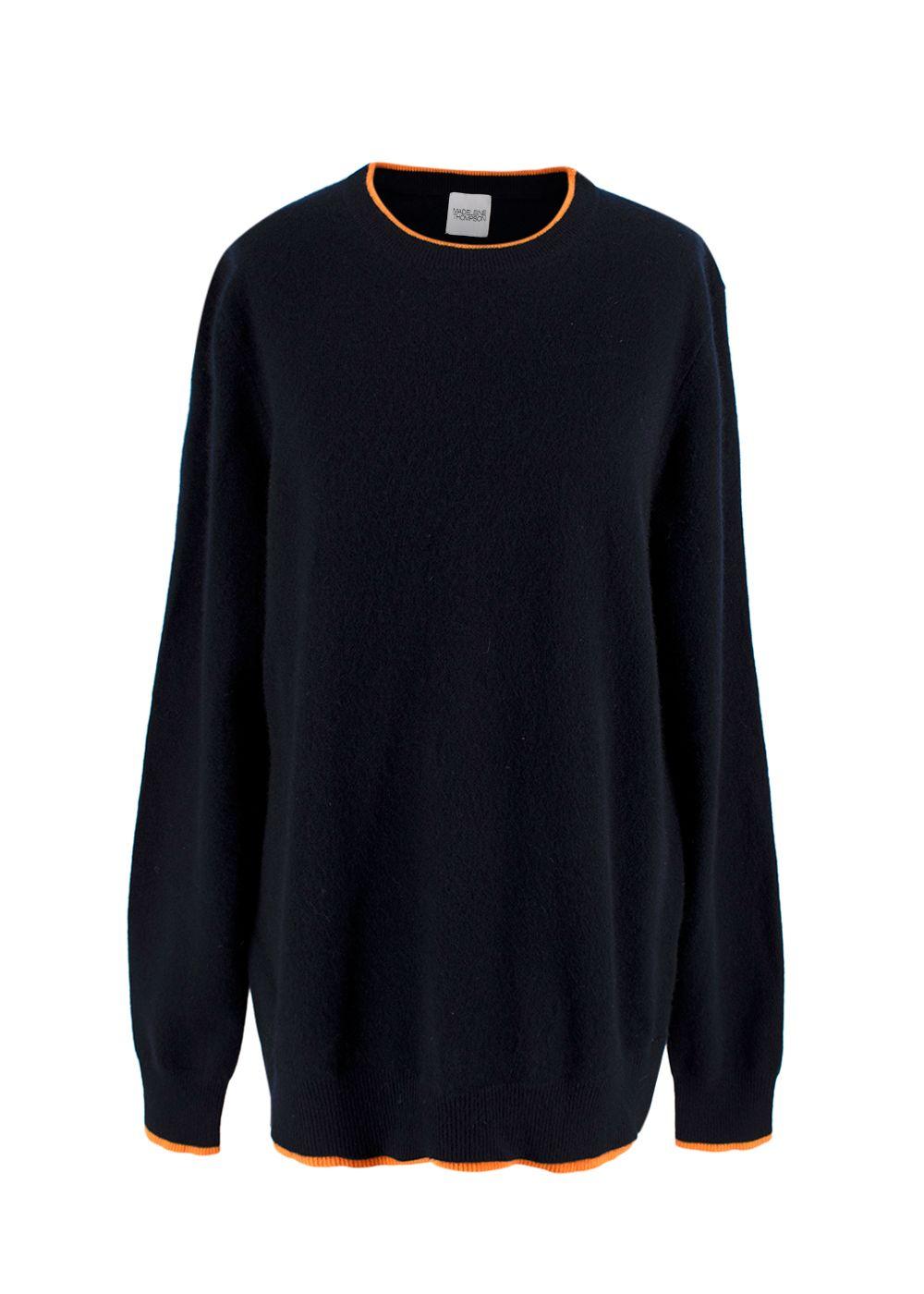Madeleine Thompson Navy & Orange Cashmere Joshua Jumper