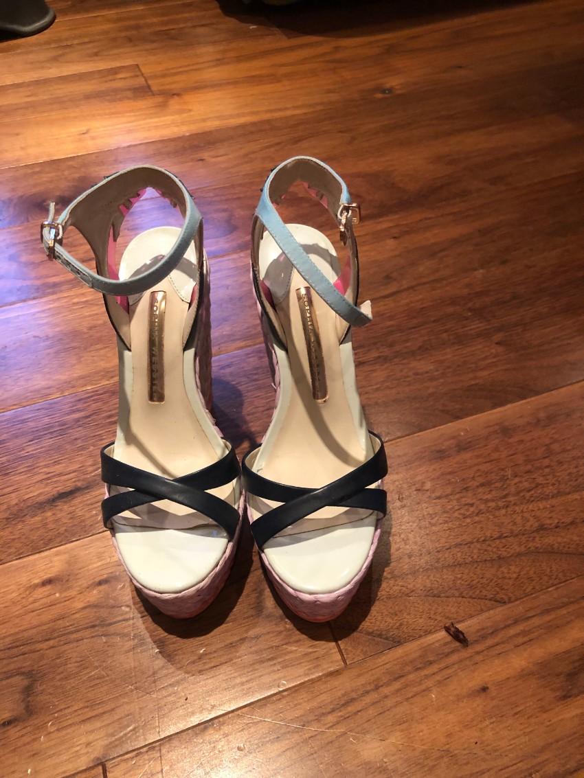 Sophia Webster Lucita Malibu leather wedge sandals