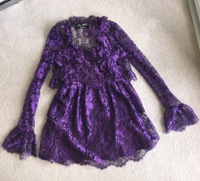 Tiffany McCall Couture Purple Lace Dress with Bolero