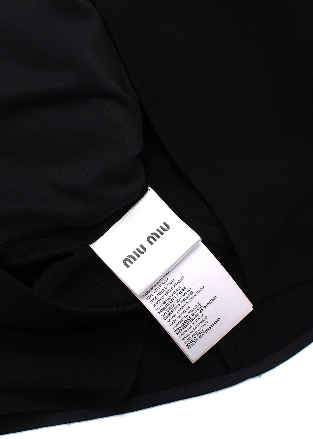 Miu Miu Black Long Sleeve Bow Detail Mini Dress