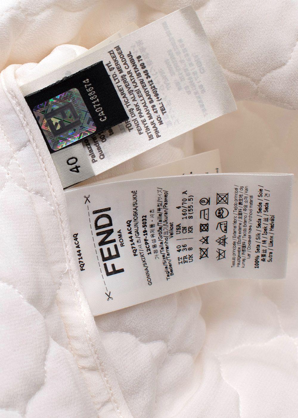 Fendi Cream A-Line Silk Mini Skirt