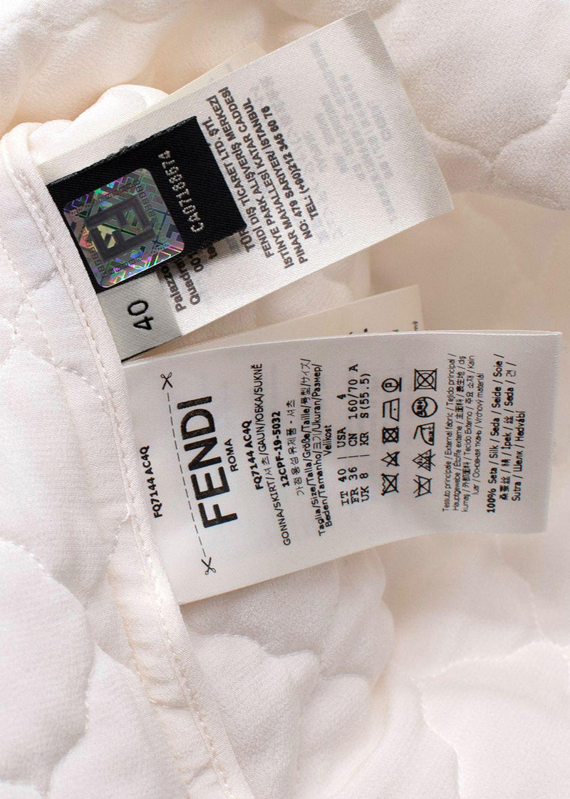Fendi Cream A-Line Silk Mini Skirt