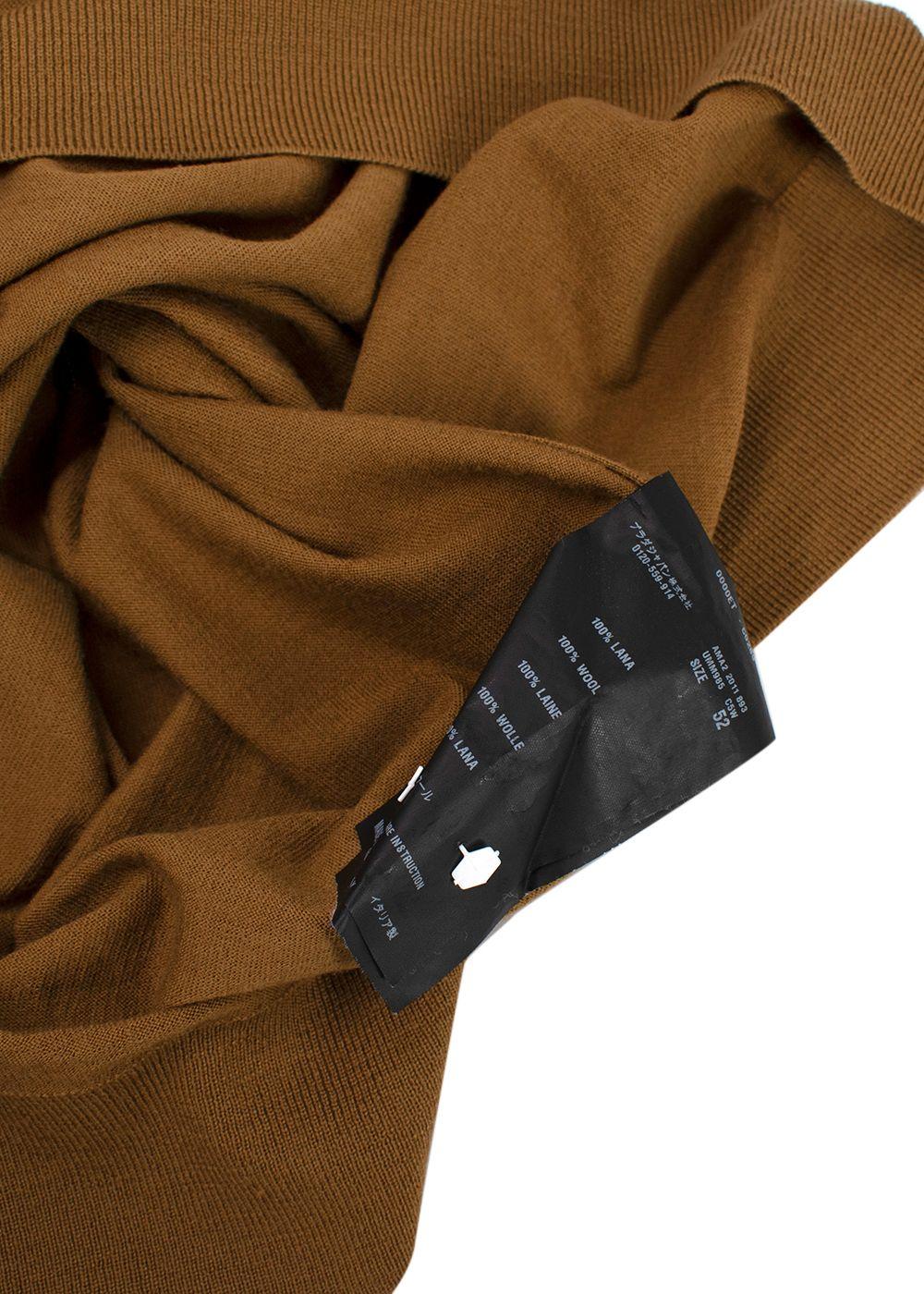 Bespoke Brown Fine Knit V Neck Sweater