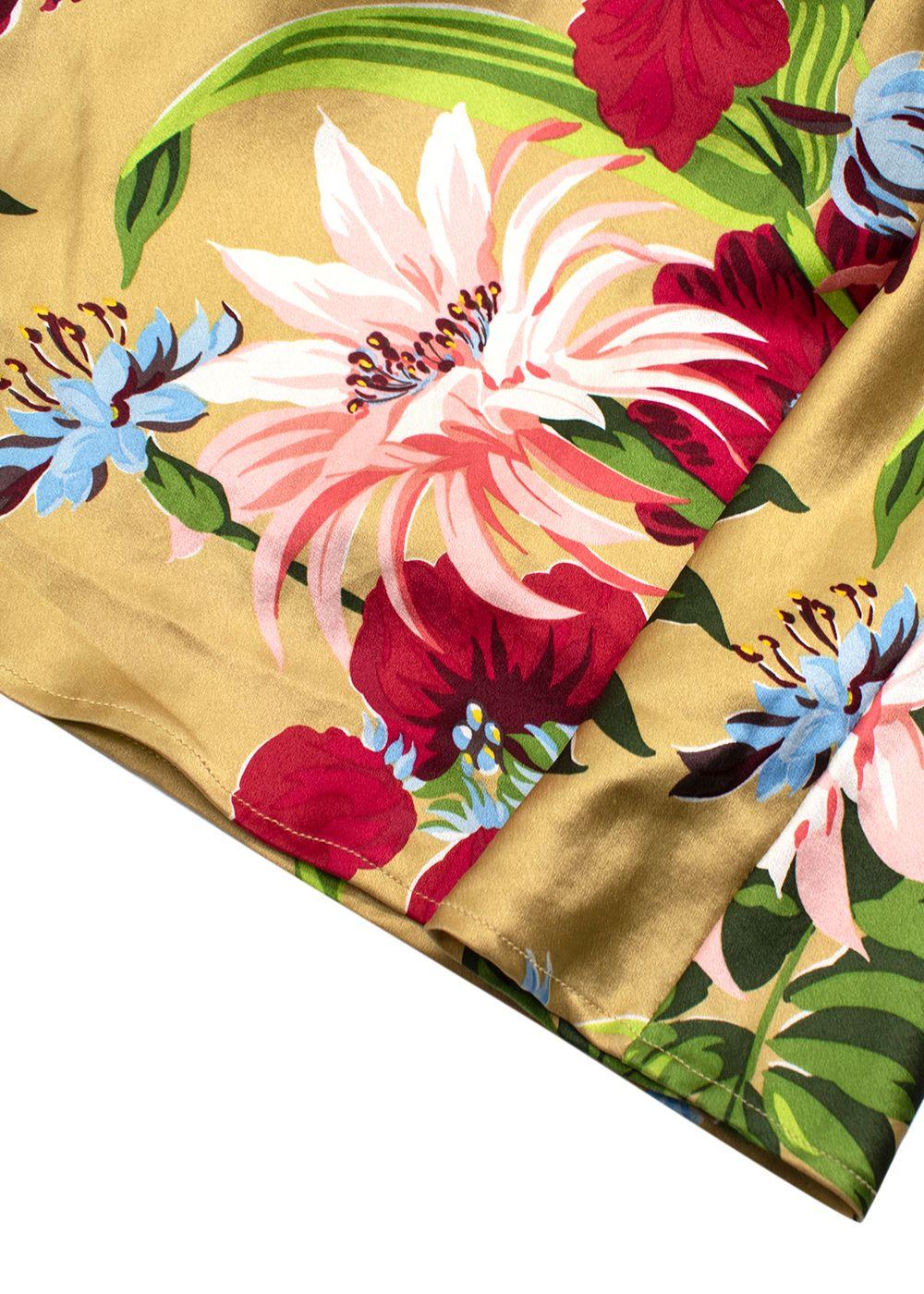 Olivia Von Halle Floral-Print Silk Midi Dress