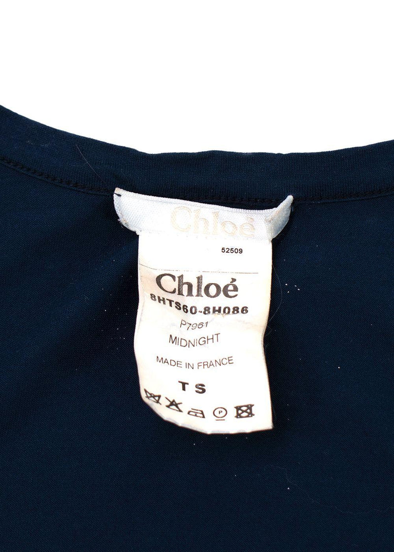 Chloe Navy Crystal Embellished Tank Top