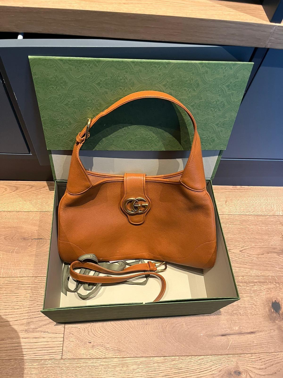 Gucci Camel Aphrodite Shoulder Bag