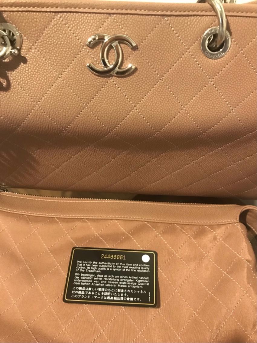 Chanel Antique Rose Quilted Caviar Leather Boston Bag