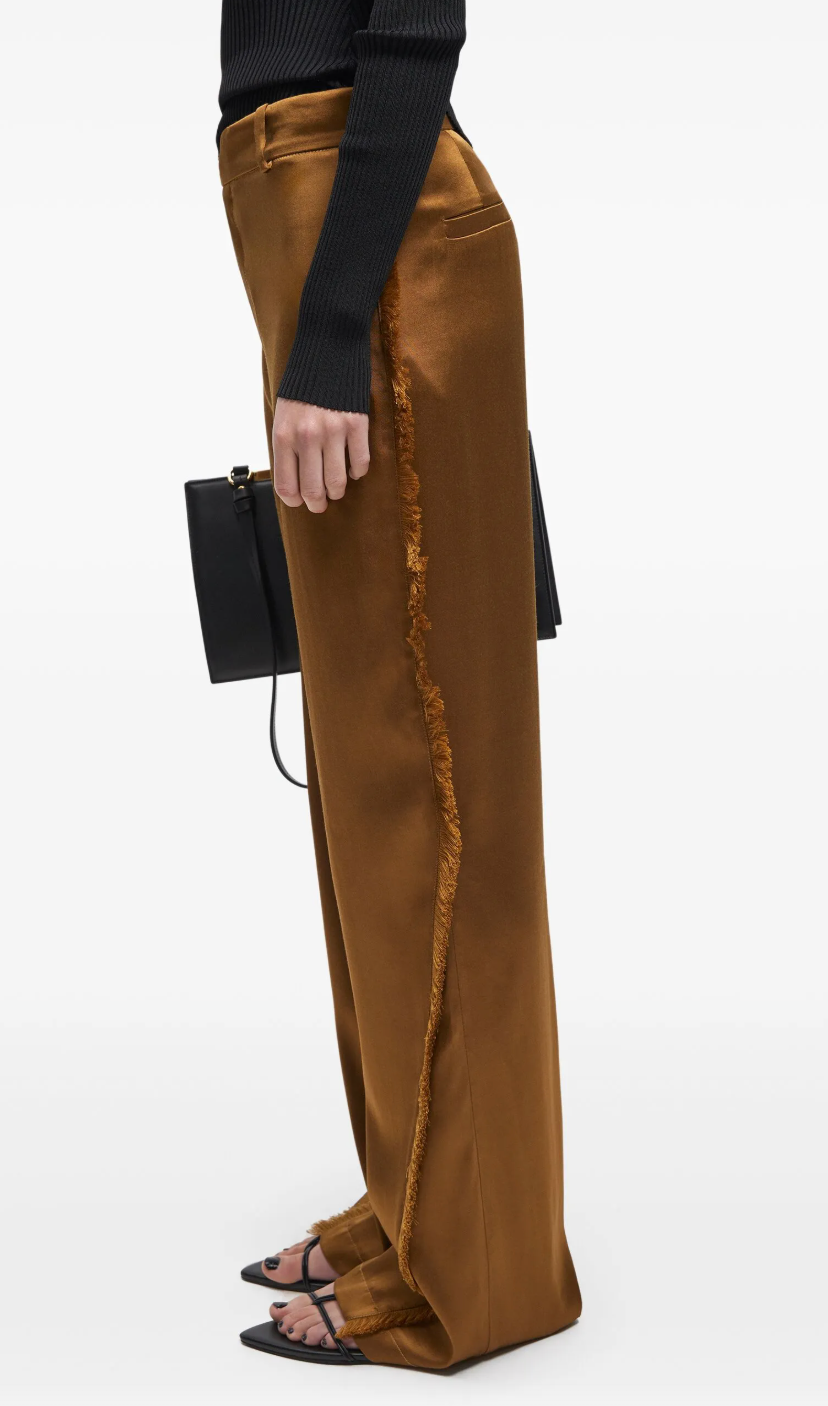 Aeron Gold Satin Straight-Leg Fjord Trousers