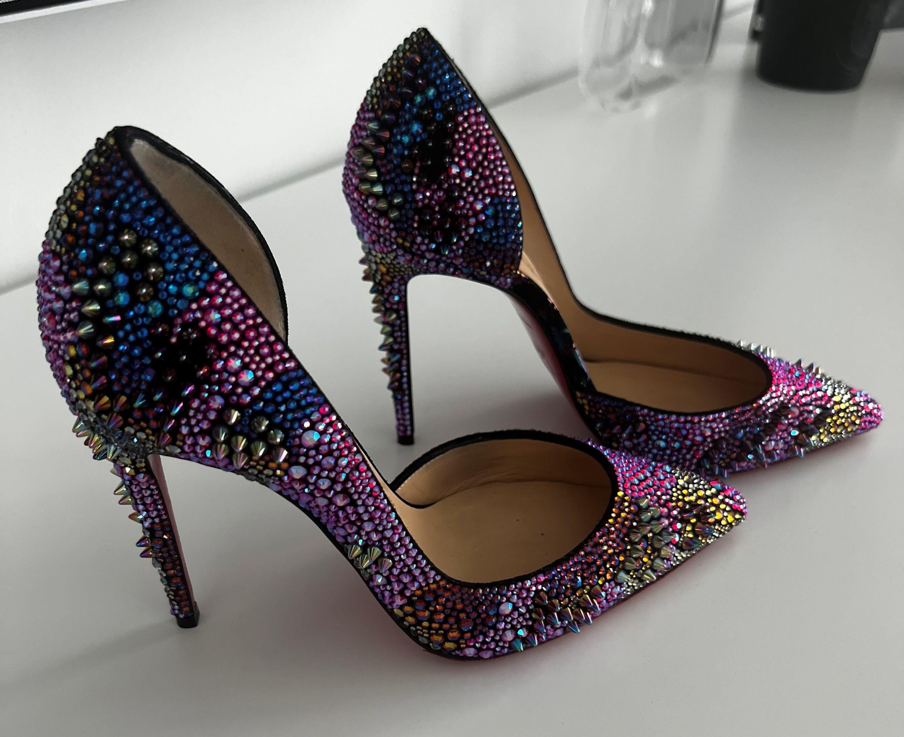 Multicolour crystal embellished Iriza Bling Bang 100 heeled pumps