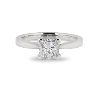 Bespoke Platinum Radiant Cut Diamond Ring 1.03ct F/VS1