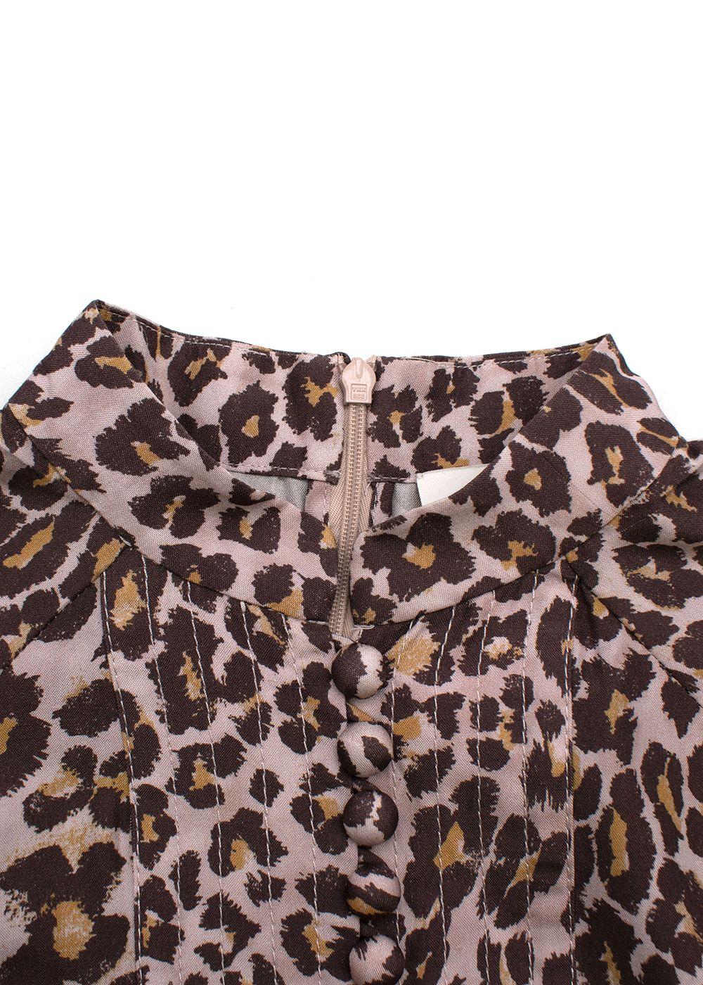 Zimmermann Leopard Print Silk Belted Midi Dress