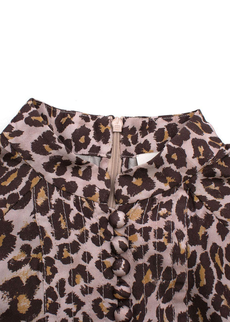 Zimmermann Leopard Print Silk Belted Midi Dress