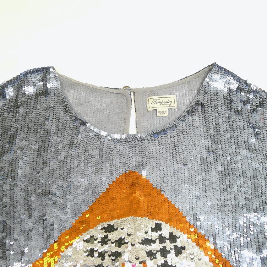 Temperley London Sara silver sequin blouse