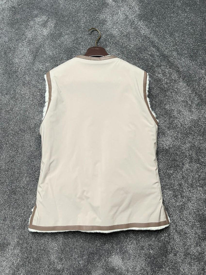 Loro Piana Cream Nylon & Shaved Mink Gilet
