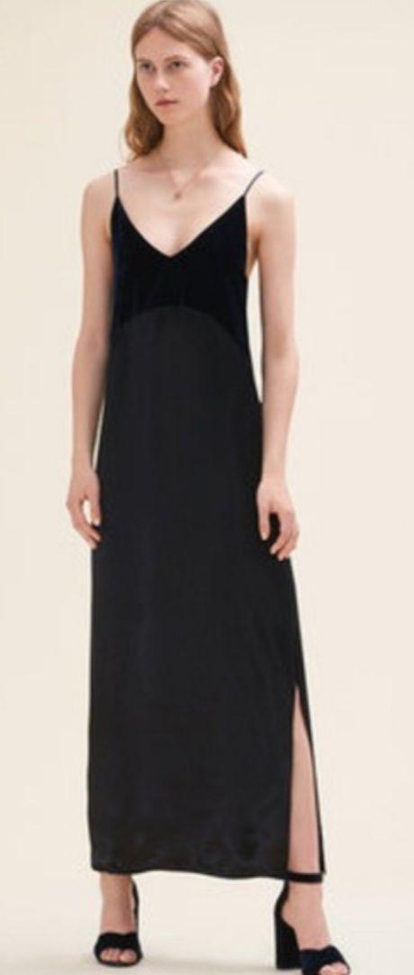 Ryck Velvet-paneled Satin Maxi Slip Dress