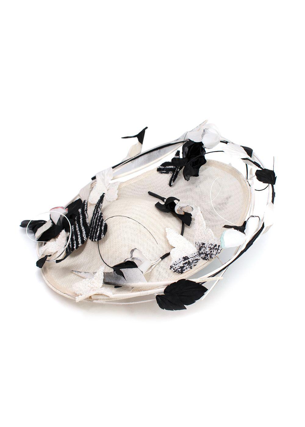 Edwina Ibbotson Cream Woven Floral Hat