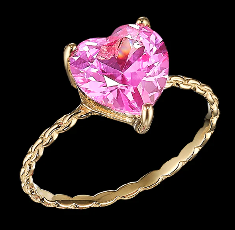 Anabela Chan Lab Grown Mini Pink Sapphire Heart Ring