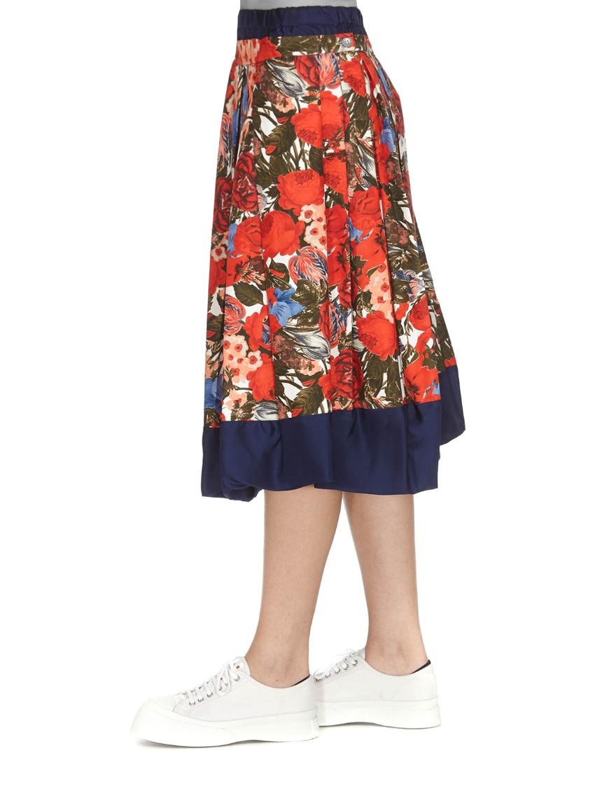 Marni Floral Print Cady Balloon Skirt