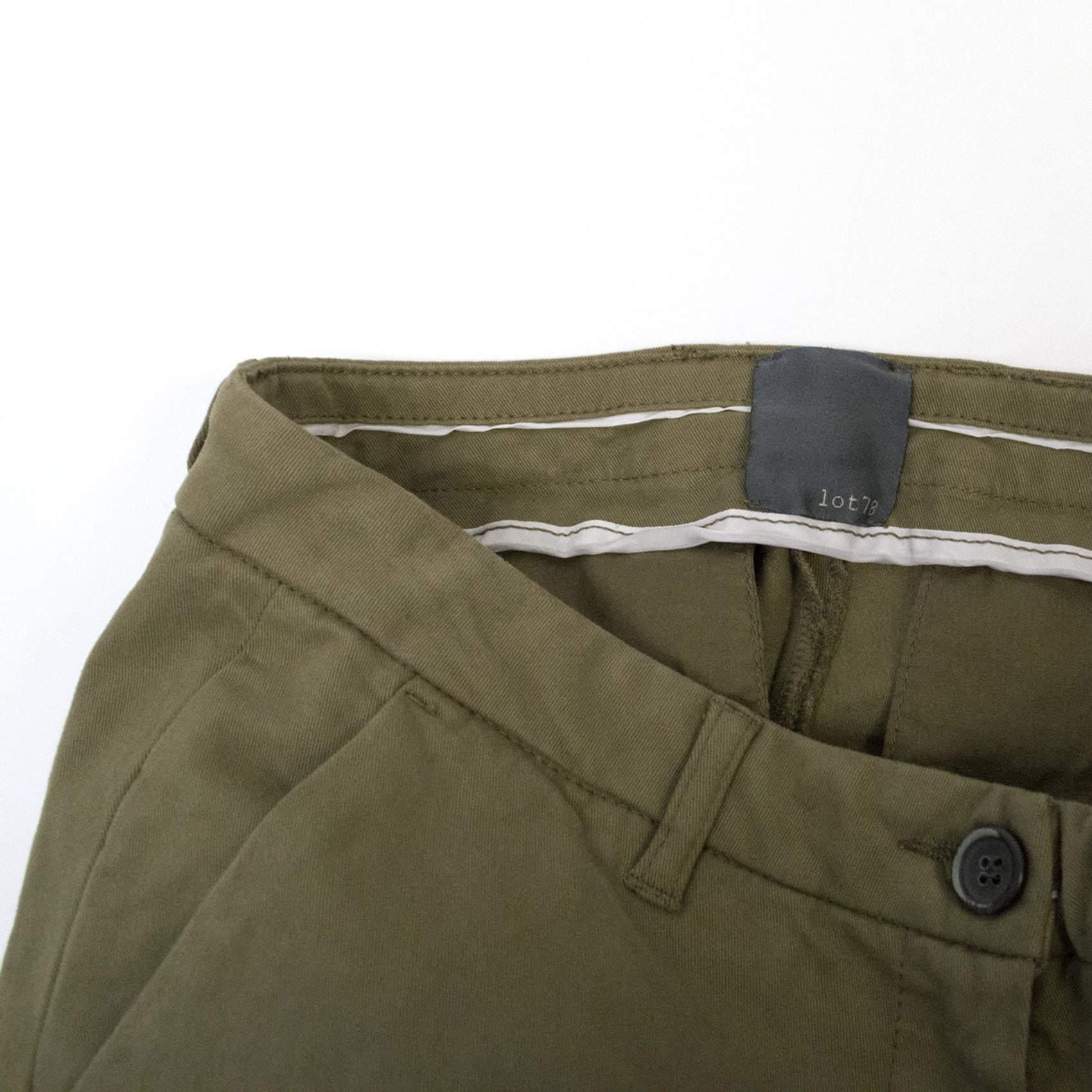Lot 78 Khaki Moss Green Chino Trousers