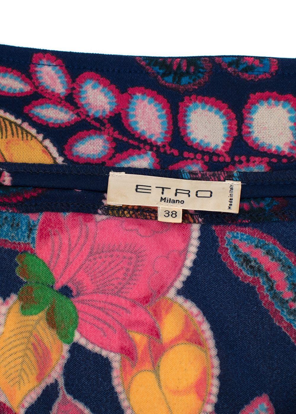 Etro Multicoloured Paisley Print Pleated Mini Dress