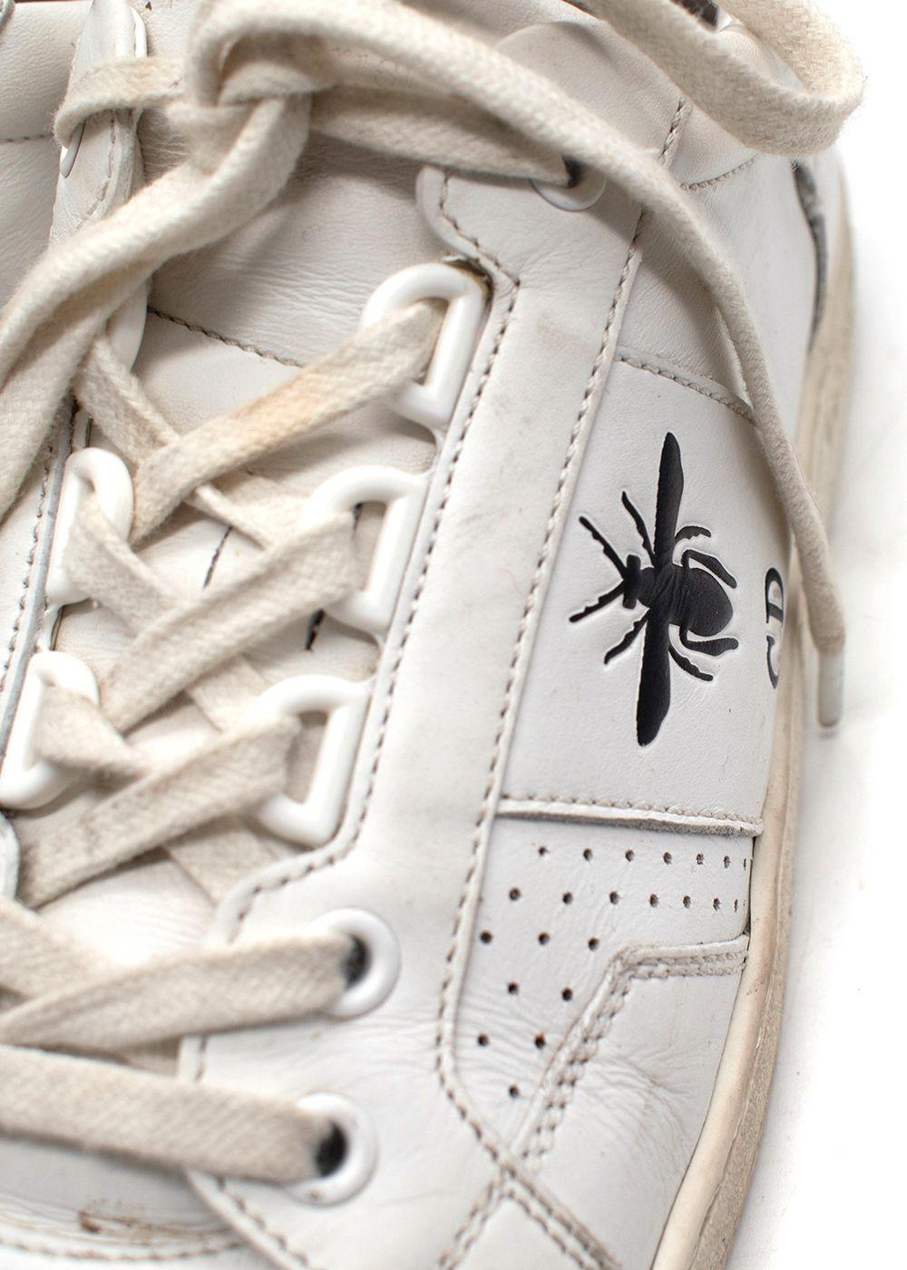 Dior White Suede Toe Cap Leather Bee Trainers