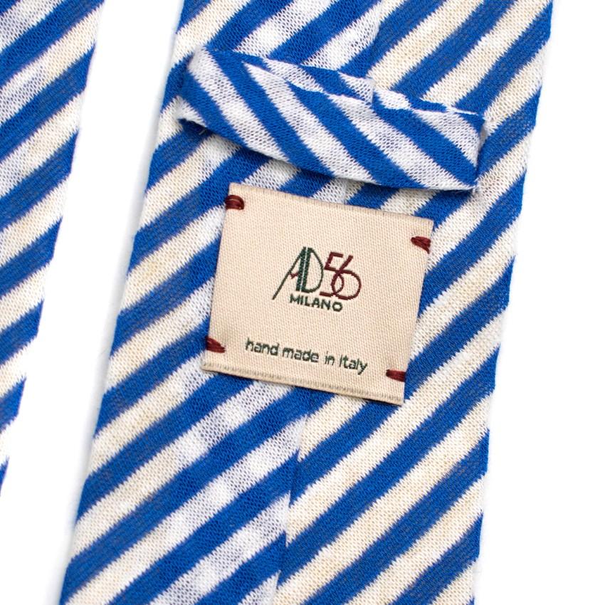 AD56 Milano Blue & White Striped Tie