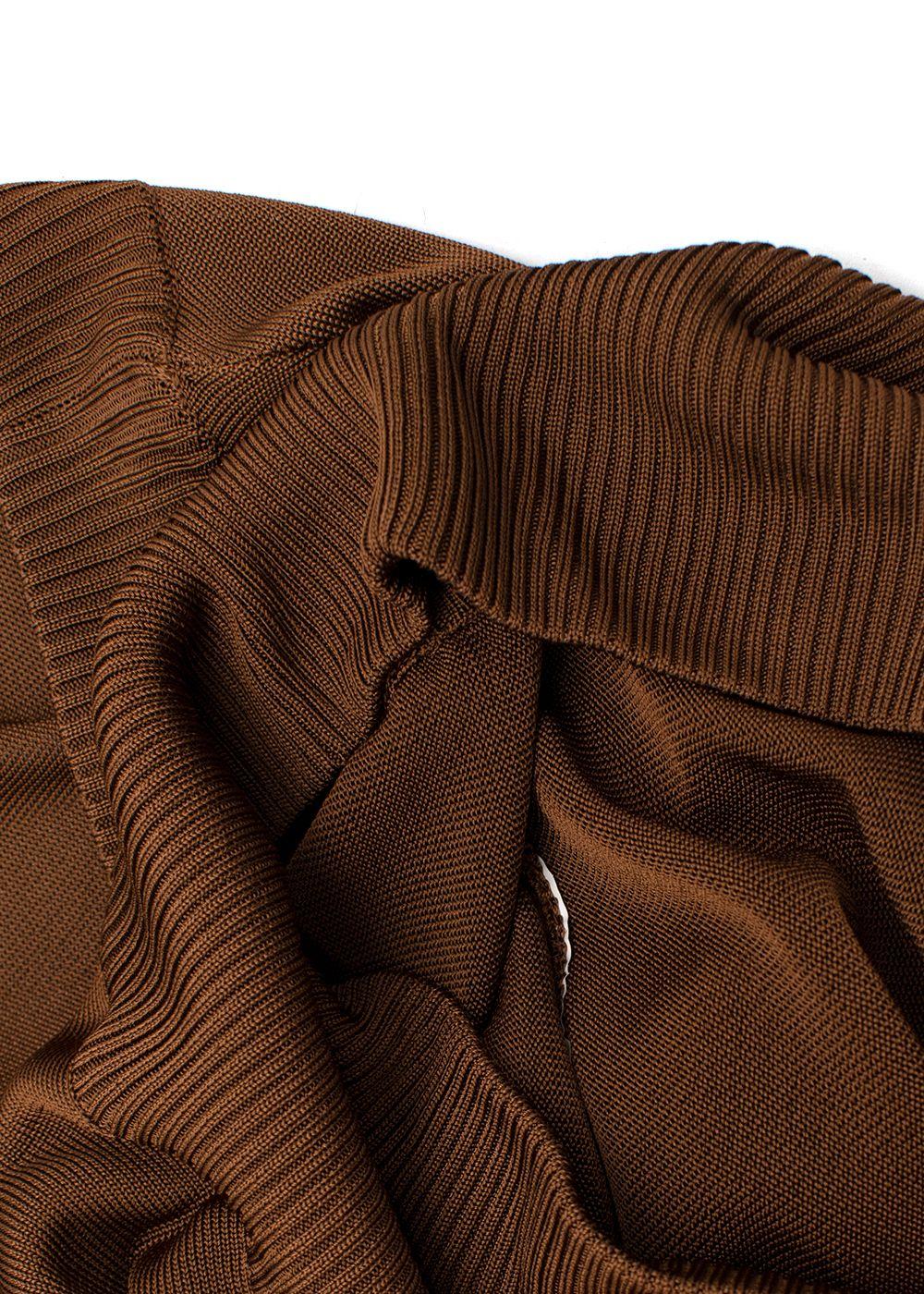 Chocolate Brown Fine-Knit Batwing Sweater