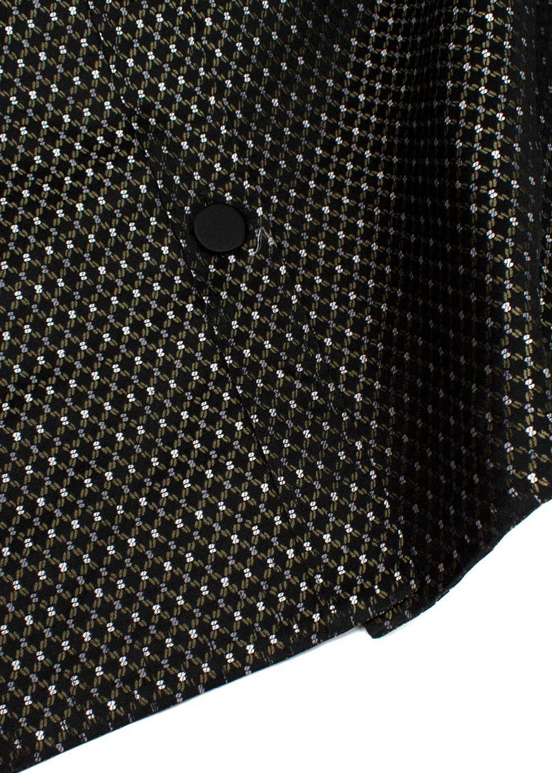 Fendi Black Silk Printed Button-down Shirt
