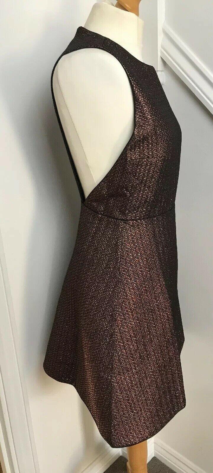 Maje Rose Gold Lurex Knit Rony Mini Dress