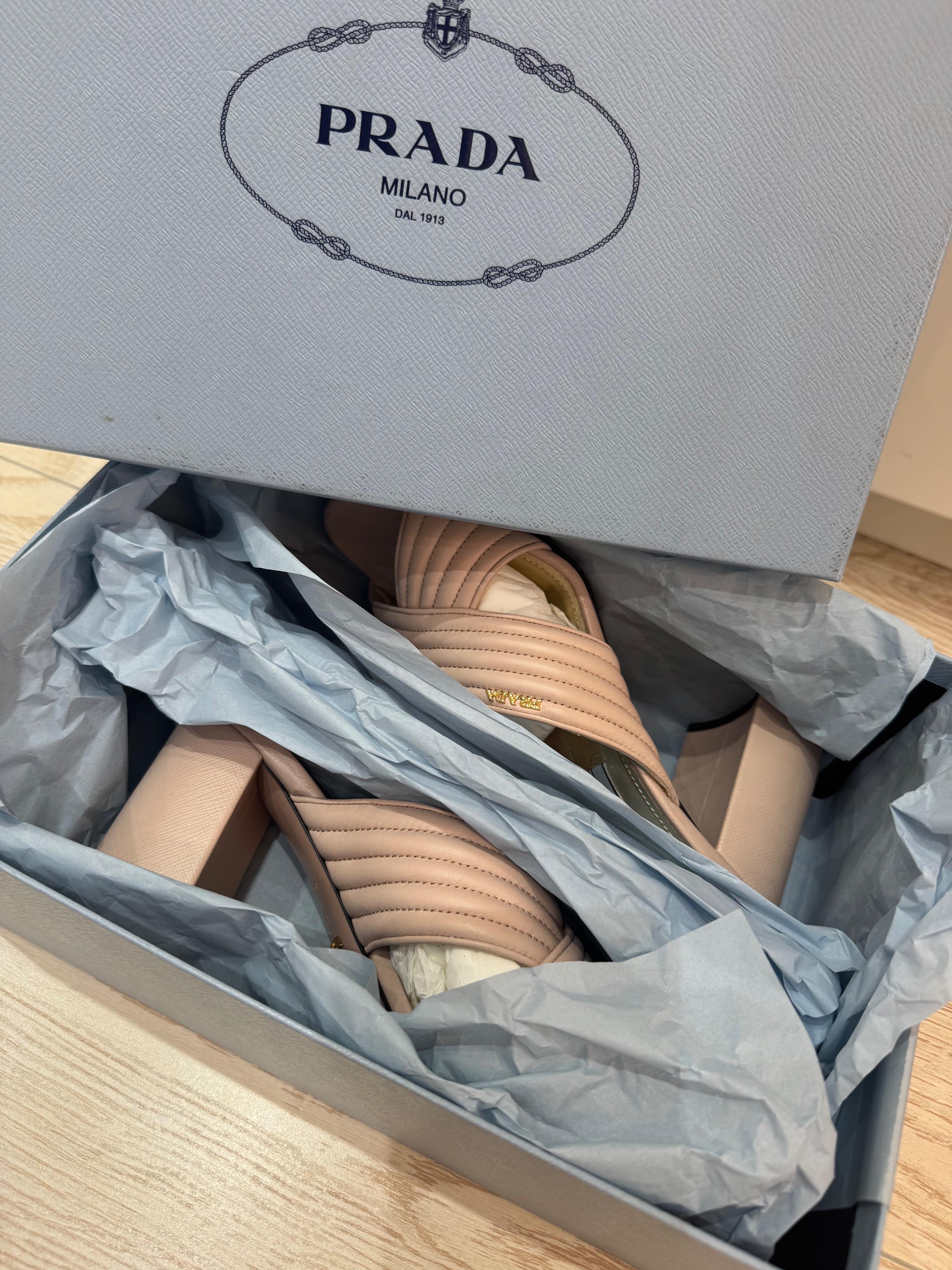 Nude Leather Heeled Mules